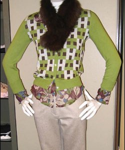 A patterned pose at Butch Blum.