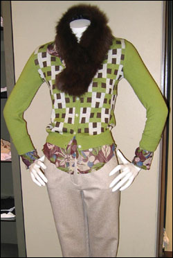 A patterned pose at Butch Blum.