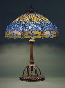 Nature illuminated: Tiffany's dragonfly lampshade.