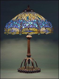 Nature illuminated: Tiffany's dragonfly lampshade.