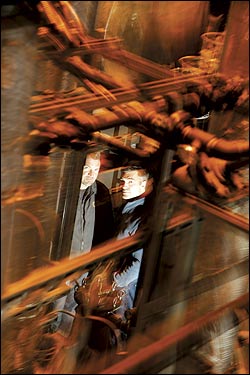 Seattle Biodiesel President John Plaza, left, and CEO Martin Tobias at their warehouse refinery in South Seattle.
