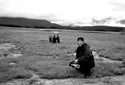 Herzog incorporated footage by the late Treadwell (pictured) into his own meditation on cruel nature.