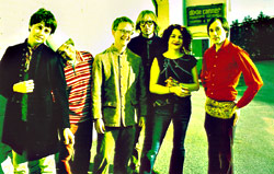 Of Montreal, from left: James Huggins, Jason NeSmith, Matt Dawson, Bryan Poole, Dottie Alexander, and Kevin Barnes.