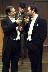 Drawing-room debauchery (from left): Robert Gallaher, Don Brady, and Kevin Brady.