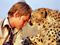 Michaletos and his furry friend.