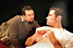 Strangled intimacies: Cummins, left, and Coates.