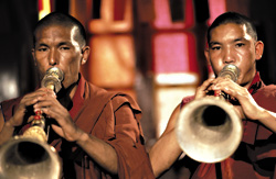 Dharamsala monks initiate a ceremony.