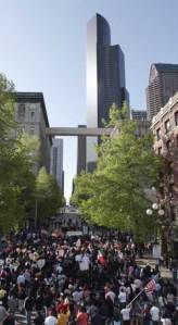 Downtown on Monday, immigrants march for their lives.