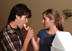 Just a taste: Colin Byrne and Jennifer Sue Johnson.