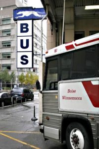 Old-school amenities at  the downtown bus terminal.