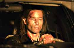 Pearce tries to outdrive his snowy fate.