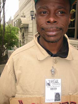 Donald Morehead, a Real Change vendor who arrived in Seattle six weeks ago, says people should stop selling the paper once they got enough to pay rent twice. . . . Then you pass it on to someone else.