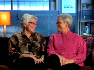 Domestic partners Heather Andersen (left) and Leslie Christian.