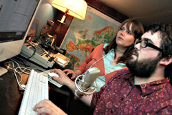 Morgan and Kelly: rockin the mike.