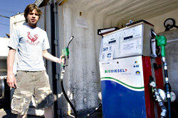Customers like Scott Steele occasionally knock down Dr. Dans door with questions about how to fill their cars with soybean oil.