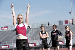 Skyler Shaye (left) will so totally nail the quarterback.