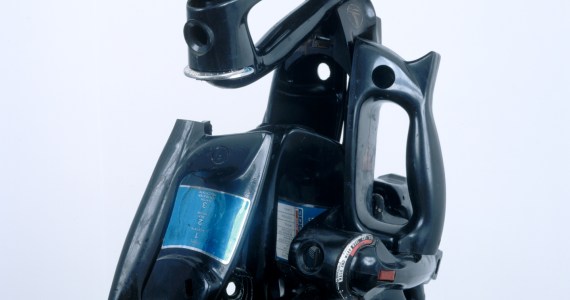 Home Hero, 2003G.E., Black and Decker,Sunbeam and Hoover irons and cord 19 x 9 1/4 x 13 1/2 in./48 x 23.5 x 34 cm.Ann and Mel Schaffer Family Collection, New Jersey