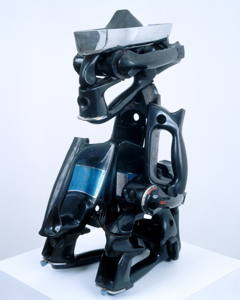 Home Hero, 2003G.E., Black and Decker,Sunbeam and Hoover irons and cord 19 x 9 1/4 x 13 1/2 in./48 x 23.5 x 34 cm.Ann and Mel Schaffer Family Collection, New Jersey