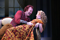 Quaid (as Falstaff) seducing Kennedy (as Mrs. Ford).