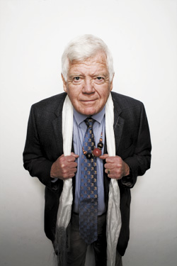 Seattles ambassador of liberalism, with a scarf given to him by the Dalai Lama.