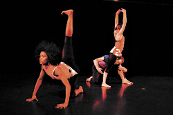 Hard tackle: from left, Williams, de Grasse, and Barton in Mirage.