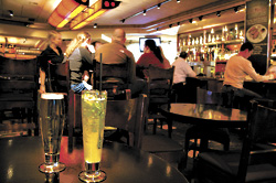 Keep the drinks in the foreground.