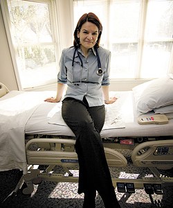 The multitasker at rest: Wechkin with stethoscope and invisible composer hat.