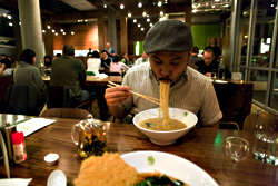Demonstrating proper technique at Boom.