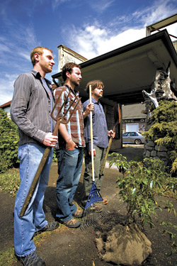 Sutton, Culler, and Beres (l-r) await a call from natureand the city.