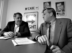 Tom McCabe (right), leader of the BIAW, in 1997, before things got complicated.