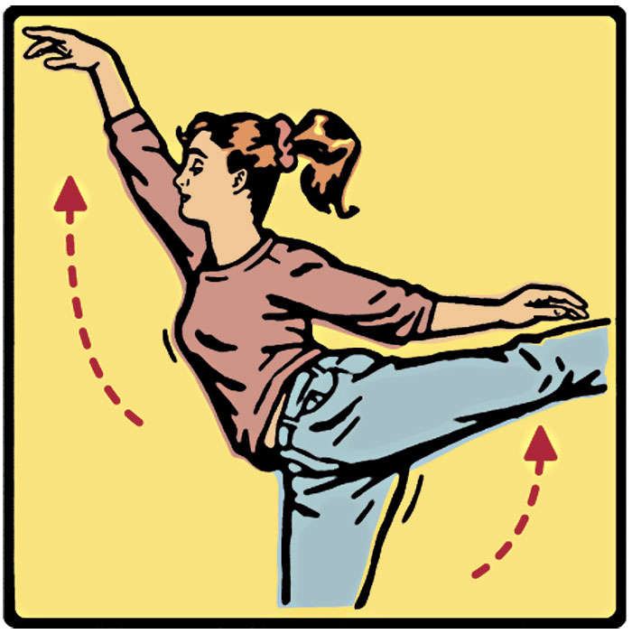 Figure B)  Loosen hips