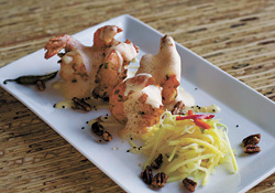 Prawns attacked by foam.