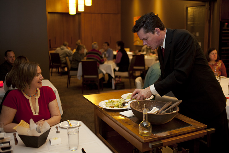 John Howie Steaks caesar salad is appetizer theater.