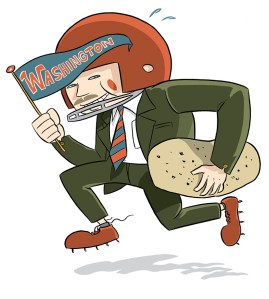 Tackling Murray: Former Redskin, and current potato farmer, Clint Didier hopes to ride Super Bowl glory and Tea Party discontent to victory