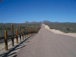 The U.S.-Mexico border "fence" in eastern Arizona, not far from the Krentz killing site.