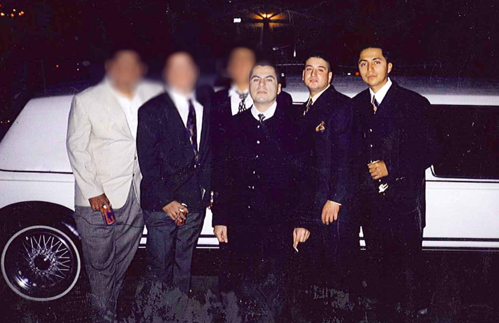 Out on the town: Rolo Ontiveros, now on trial; Oscar Torres, now dead.