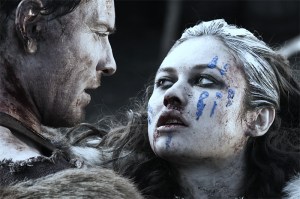 Fassbender as pursued, Kurylenko as pursuer.