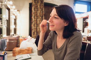 The "shape-shifter" preps backstage at Intiman.