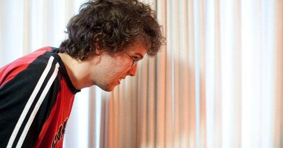 Gagno, assuming a familiar position.