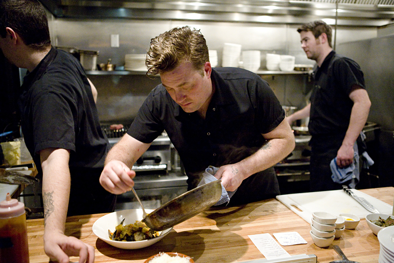 Head chef Mike Easton likes lentilsa lot.