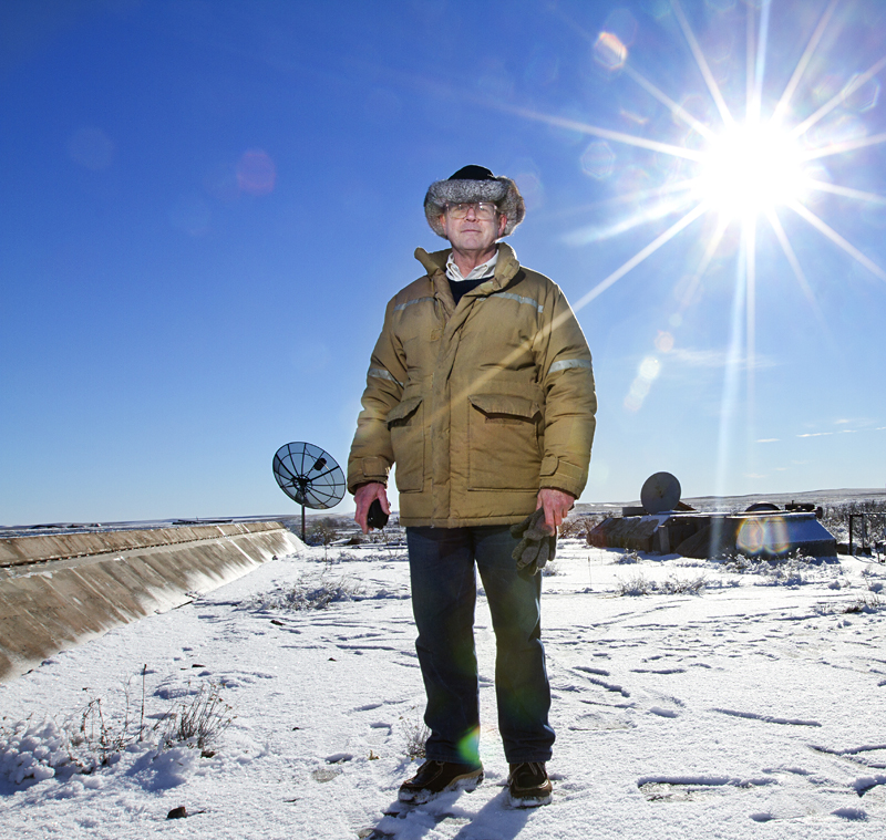 Davenport is happy to give impromptu tours of his UFO Reporting Center when the snow's not too thick.