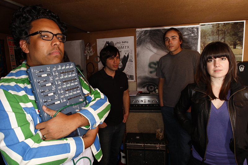 Hardly Art's Ruben Mendez (left) and recent signees Seapony. Dirty.