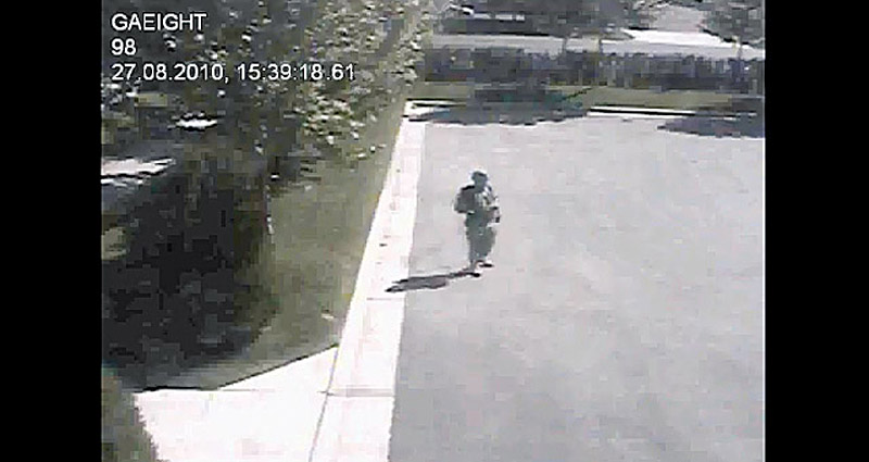 Video footage of Barrett around the hotel he supposedly planned to ambush.