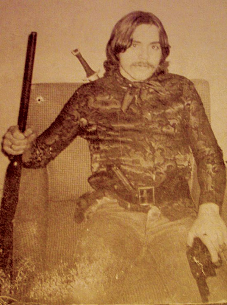 Tommy Kirk displays his arsenal, circa the late 1960s.