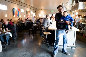 Co-owner Seif Chirchi with his son Pike.