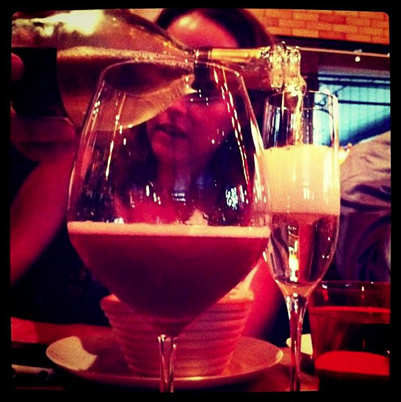 Champagne on the train.