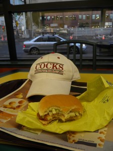 Just in case the article was too subtle, there's also the hat.