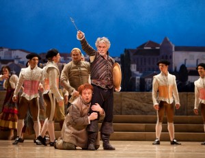 They won't dance: Galli (kneeling) and Skerritt are surprisingly effective.