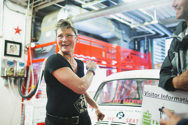 An animated Abil Bradshaw at Pike Pub & Brewery.