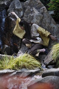 Dancer Kaoru Okumura is a member of Laage's butoh troupe.